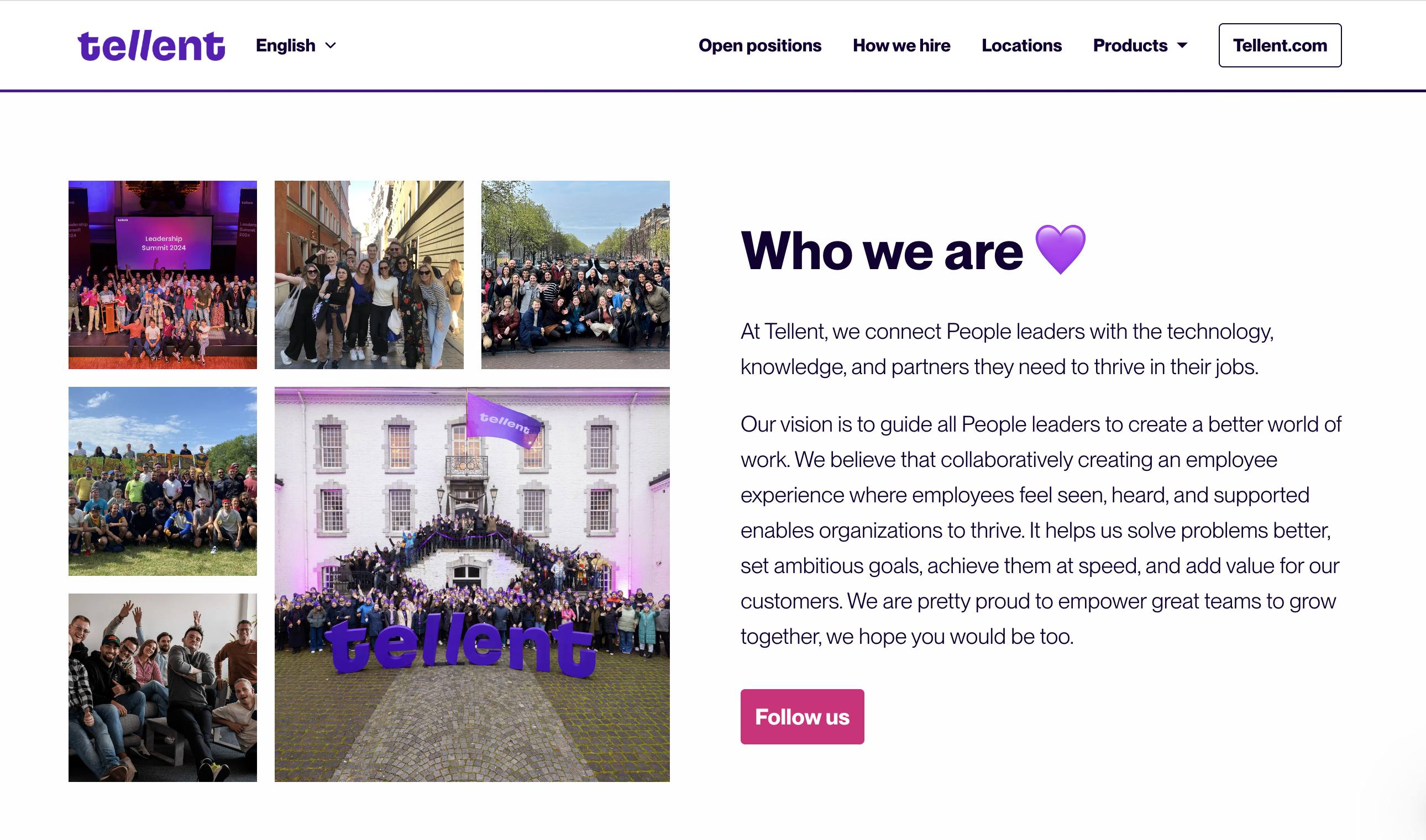Tellent Careers page screenshot
