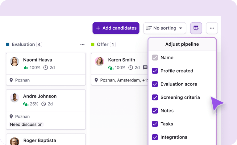 Tellent Recruitee pipeline automation