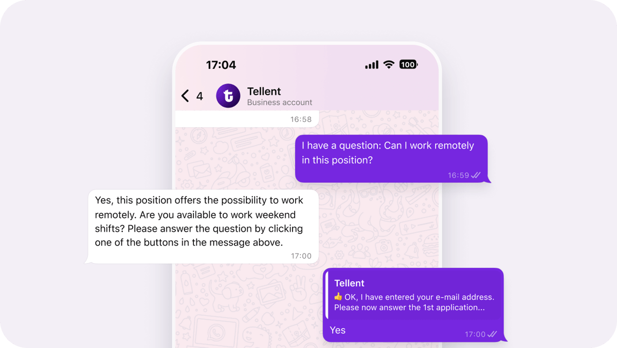 WhatsApp Hiring by Tellent Recruitee