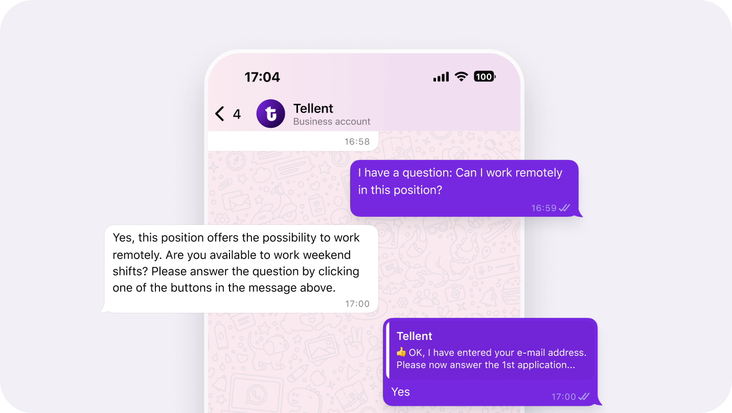 WhatsApp Hiring by Tellent Recruitee