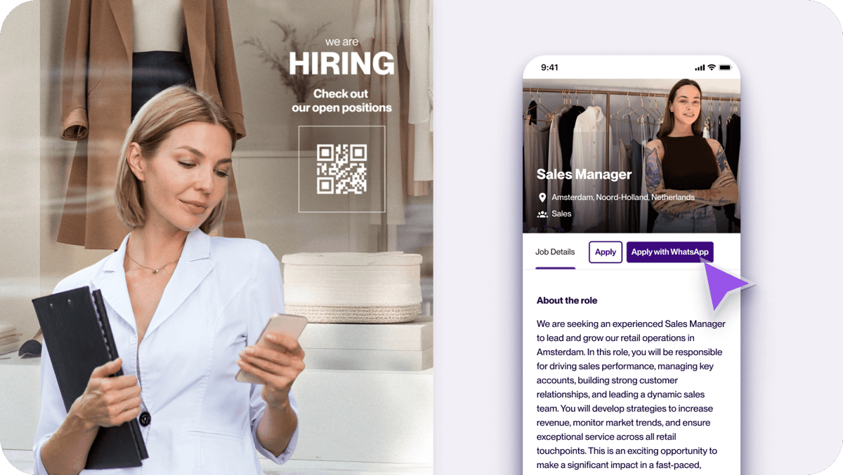 Reach candidates with WhatsApp Hiring