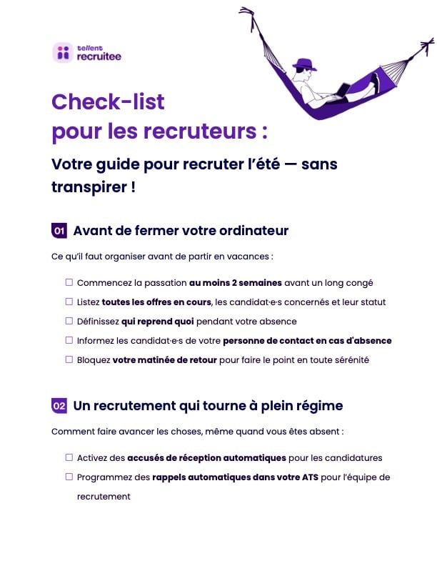 Check-list pour recruter en été