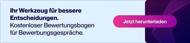 Banner mit Text zum herunterladen einer Vorlage fuer einen Bewertungsbogen fuer Bewerbungsgespraeche