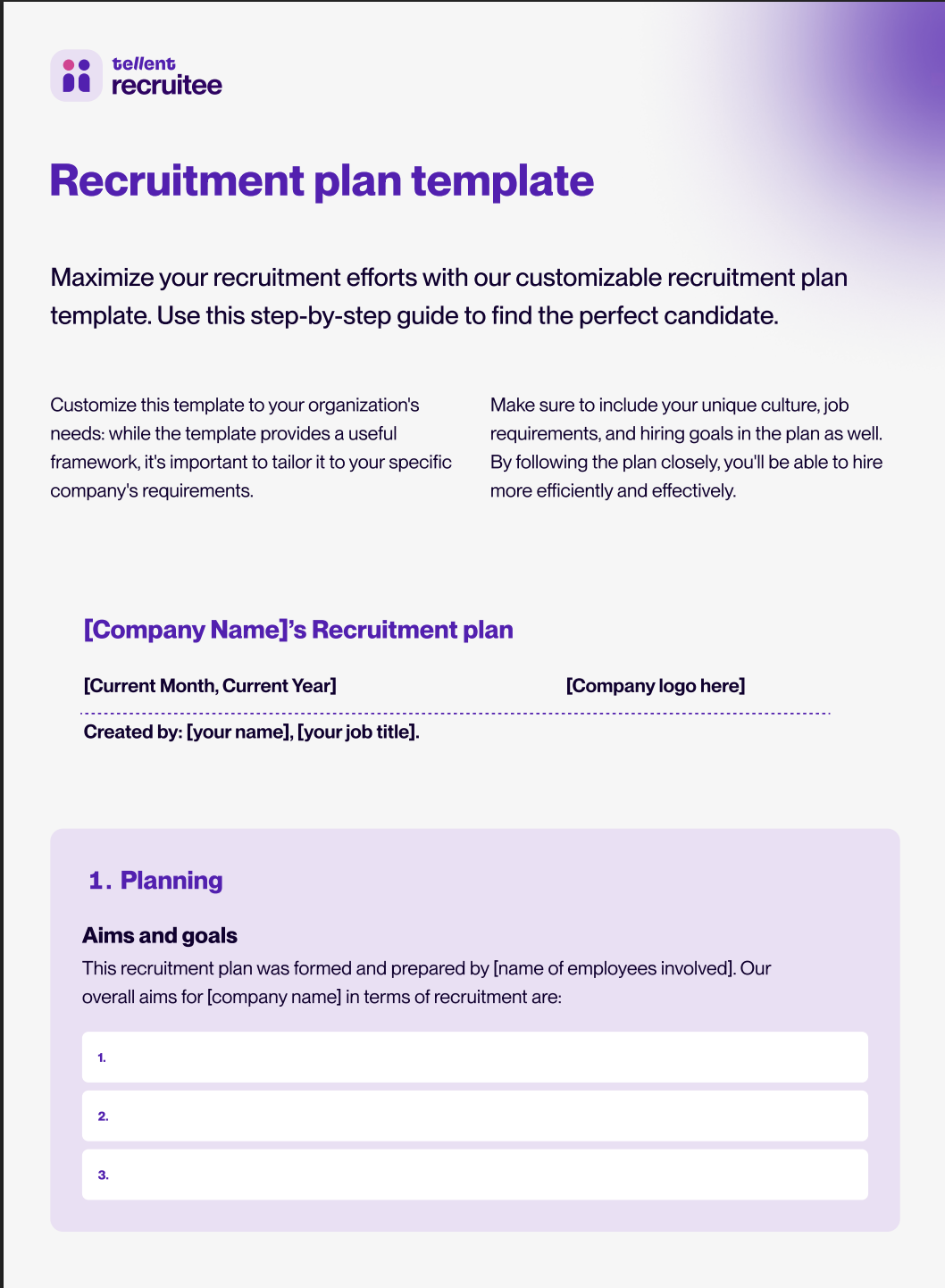 Recruitment plan template
