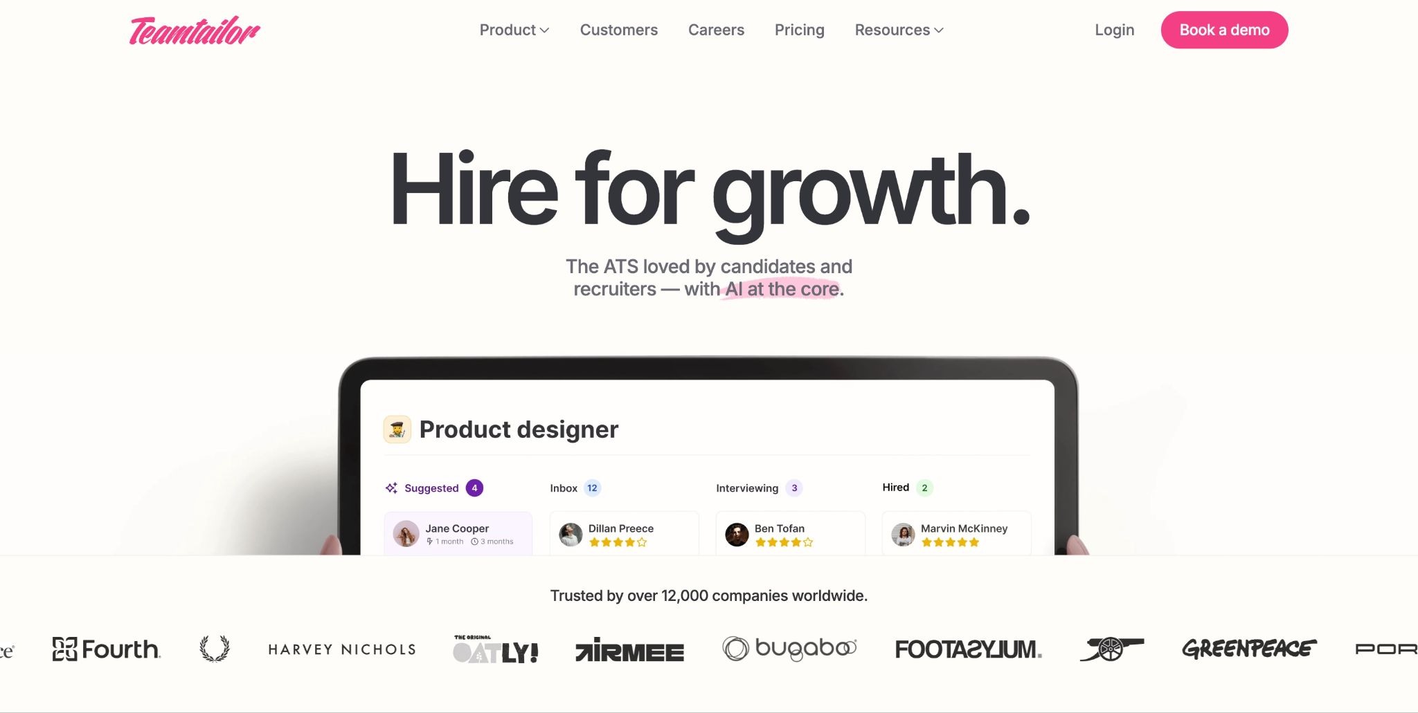 Teamtailor homepage