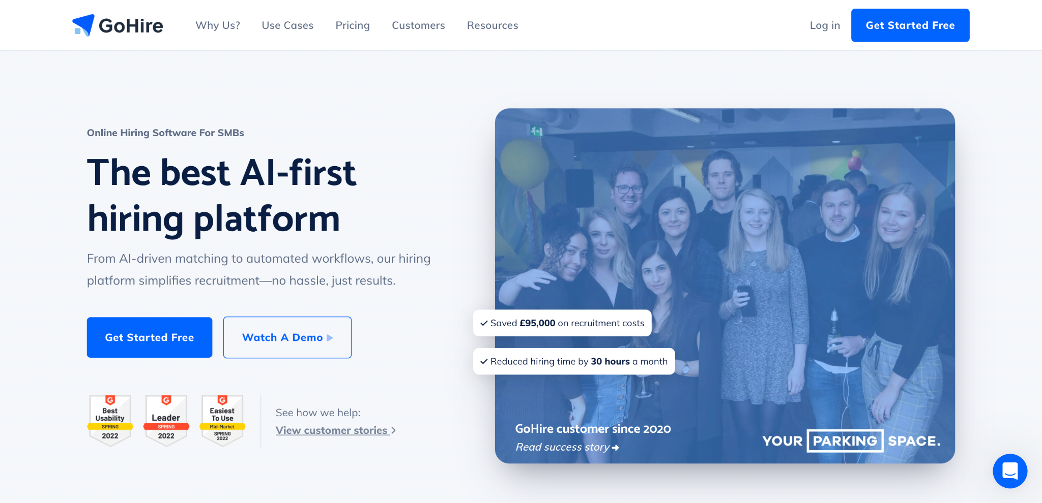 GoHire homepage