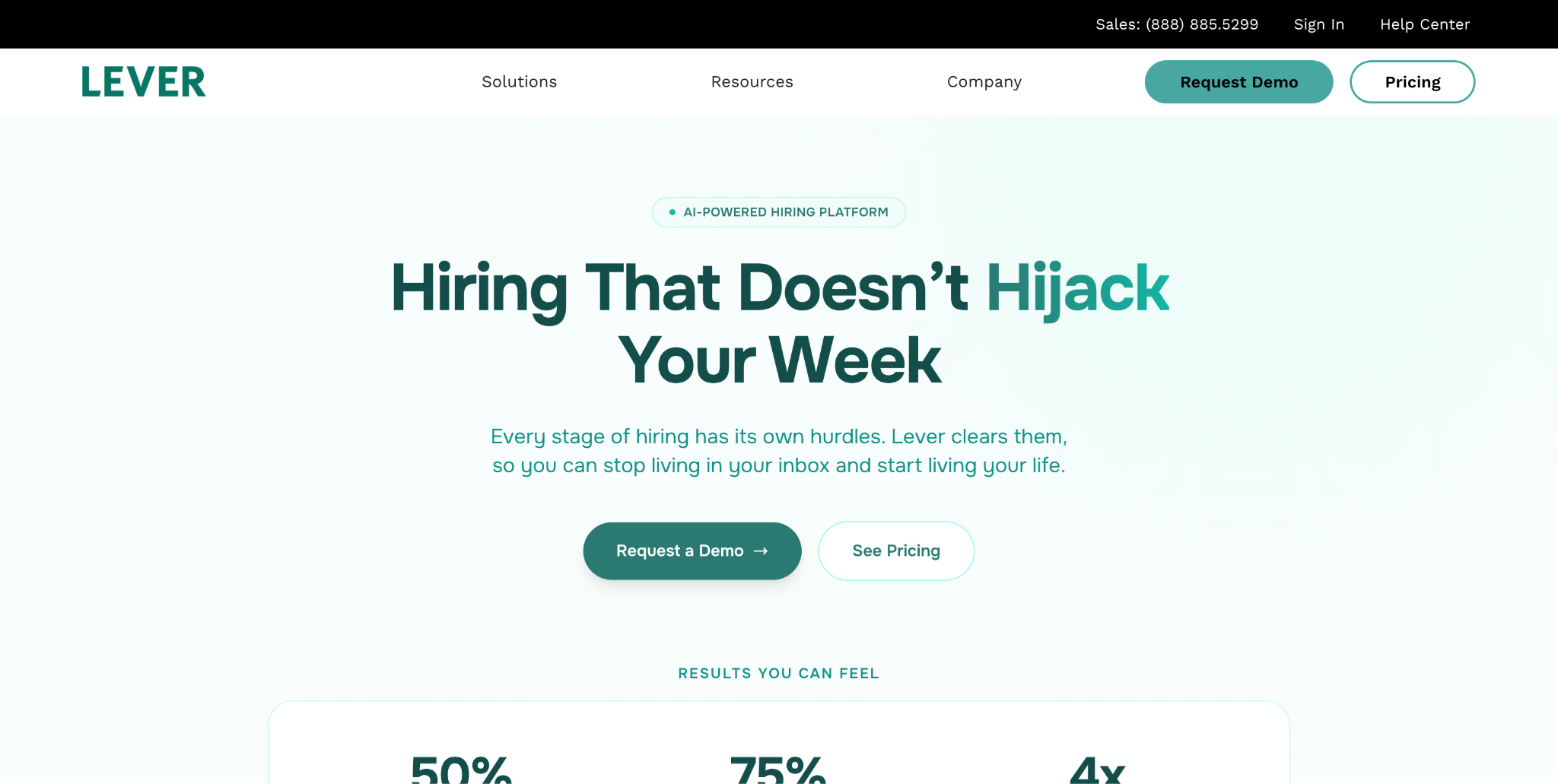 Lever homepage