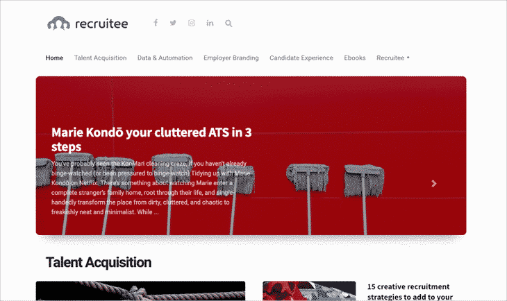 Recruitee example of inbound recruiting