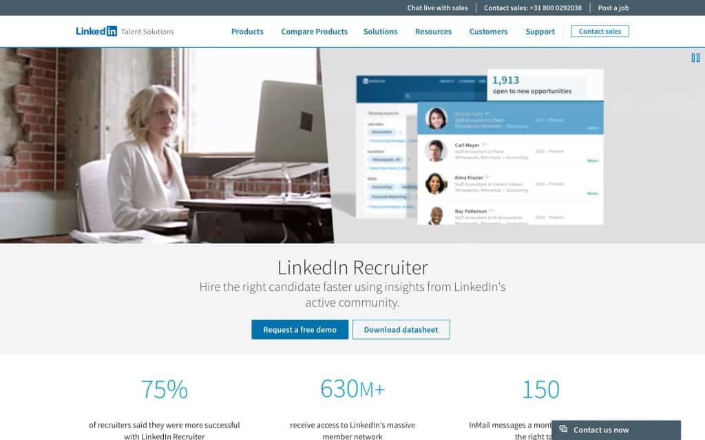 linkedin recruiter homepage