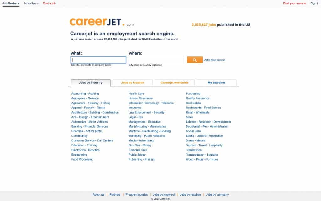 careerjet homepage