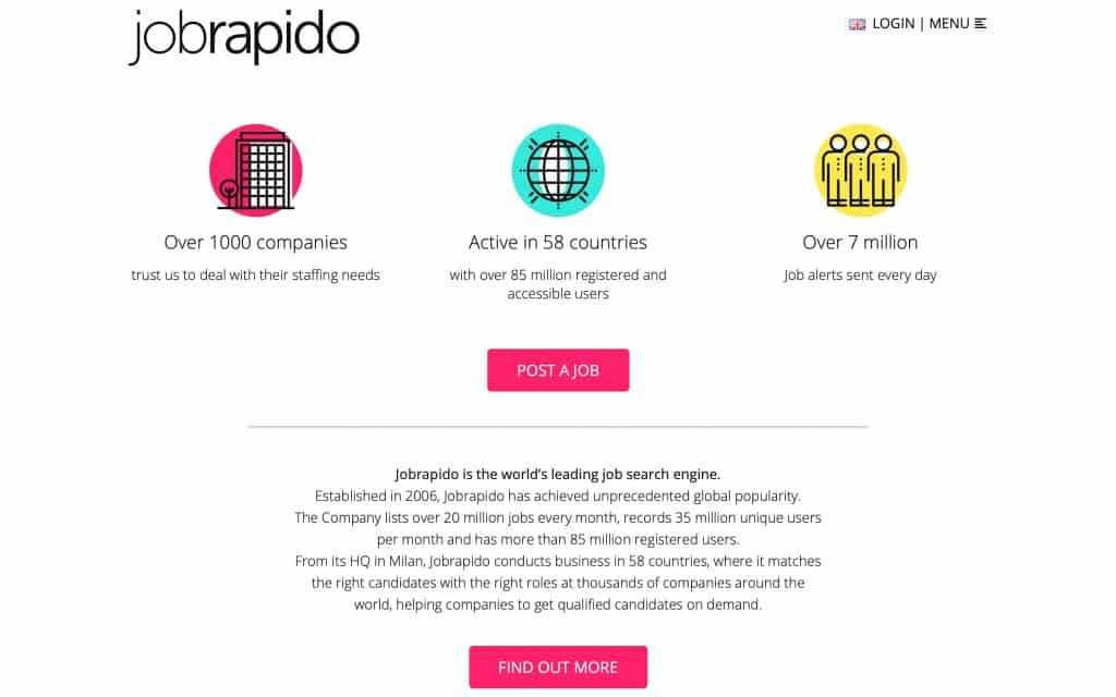 jobrapido homepage
