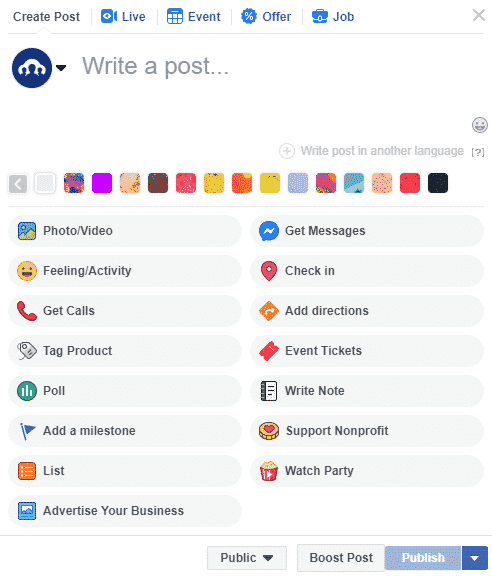 how to recruit on facebook post screenshot