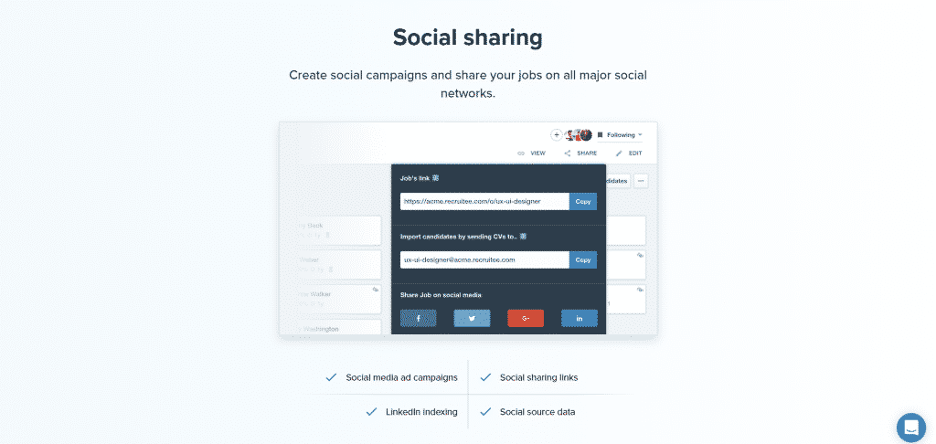 how to recruit on Facebook from Recruitee and social sharing