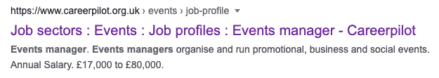 Job posting meta title and meta description