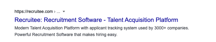 Example of SEO meta title and description