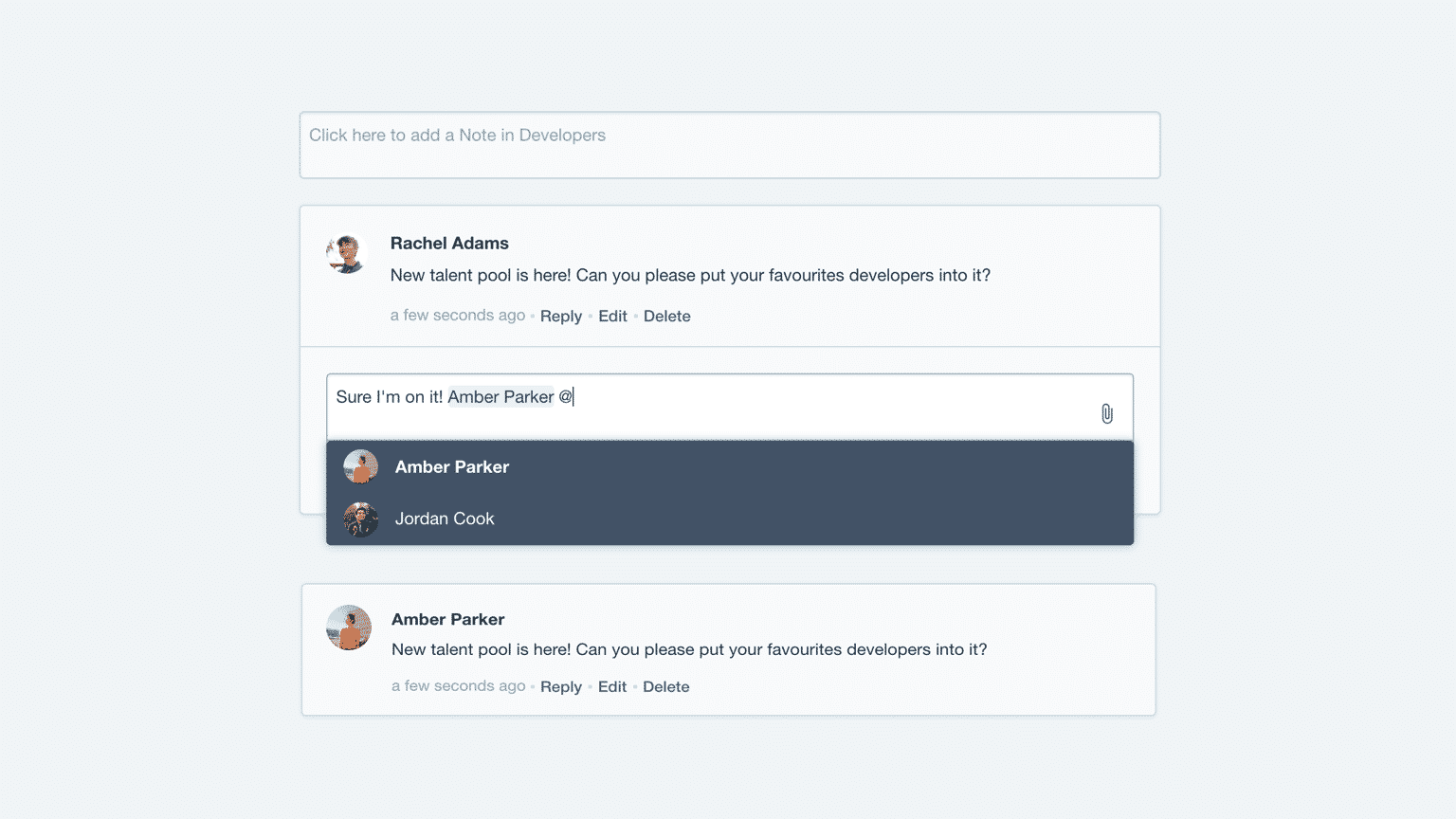 provide feedback in this collaborative hiring function in ATS
