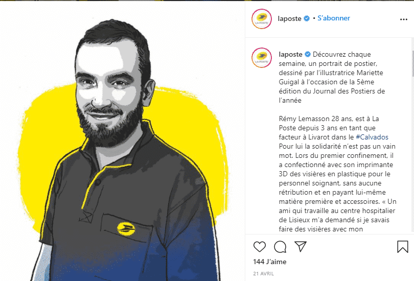 Post Instagram de La Poste