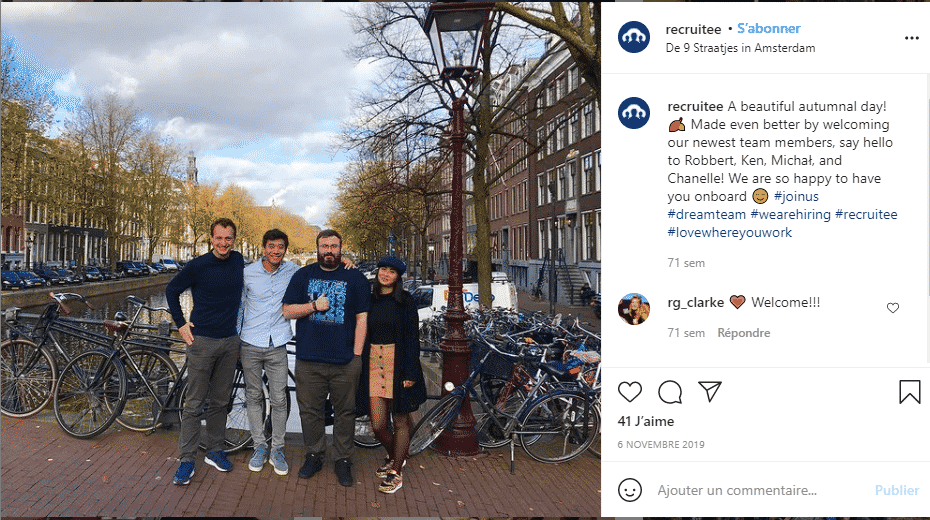 Recruitee instagram page