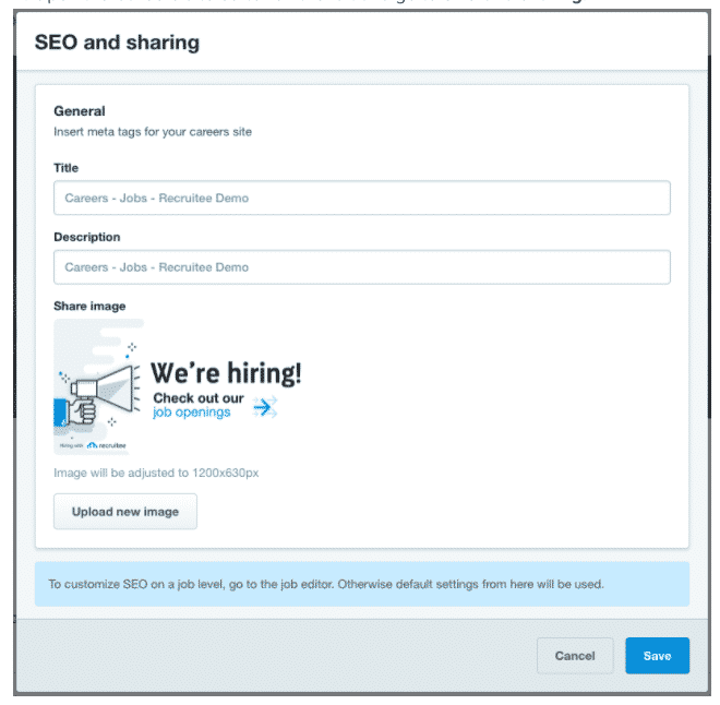 Recruitee's Career Editor