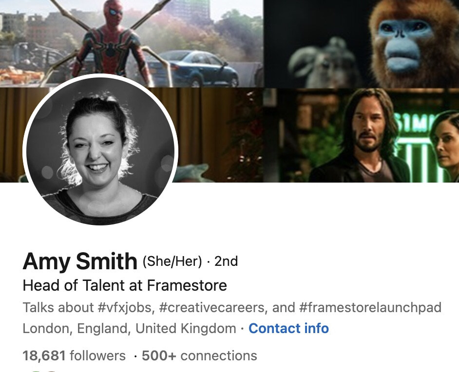 Amy Smith's LinkedIn profile