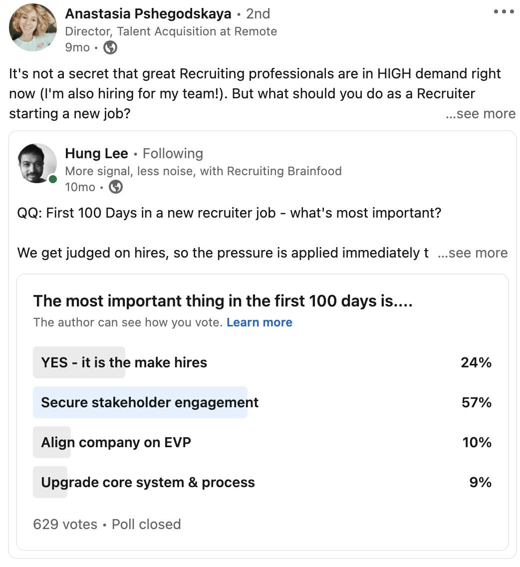 Anastasia Pshegodskaya LinkedIn post