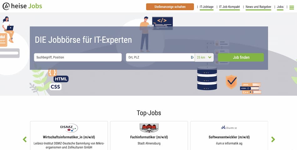 heise.jobs Startseite