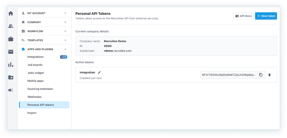 How to generate API token 