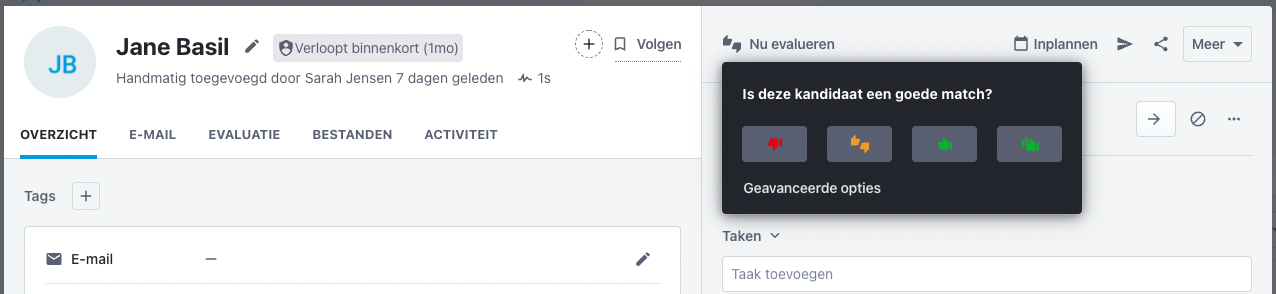 Snelle evaluaties van kandidaten in Recruitee