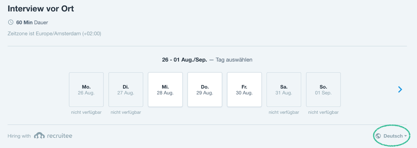 Ansicht des Ereignis-Planers mit drei verfügbaren Terminen.