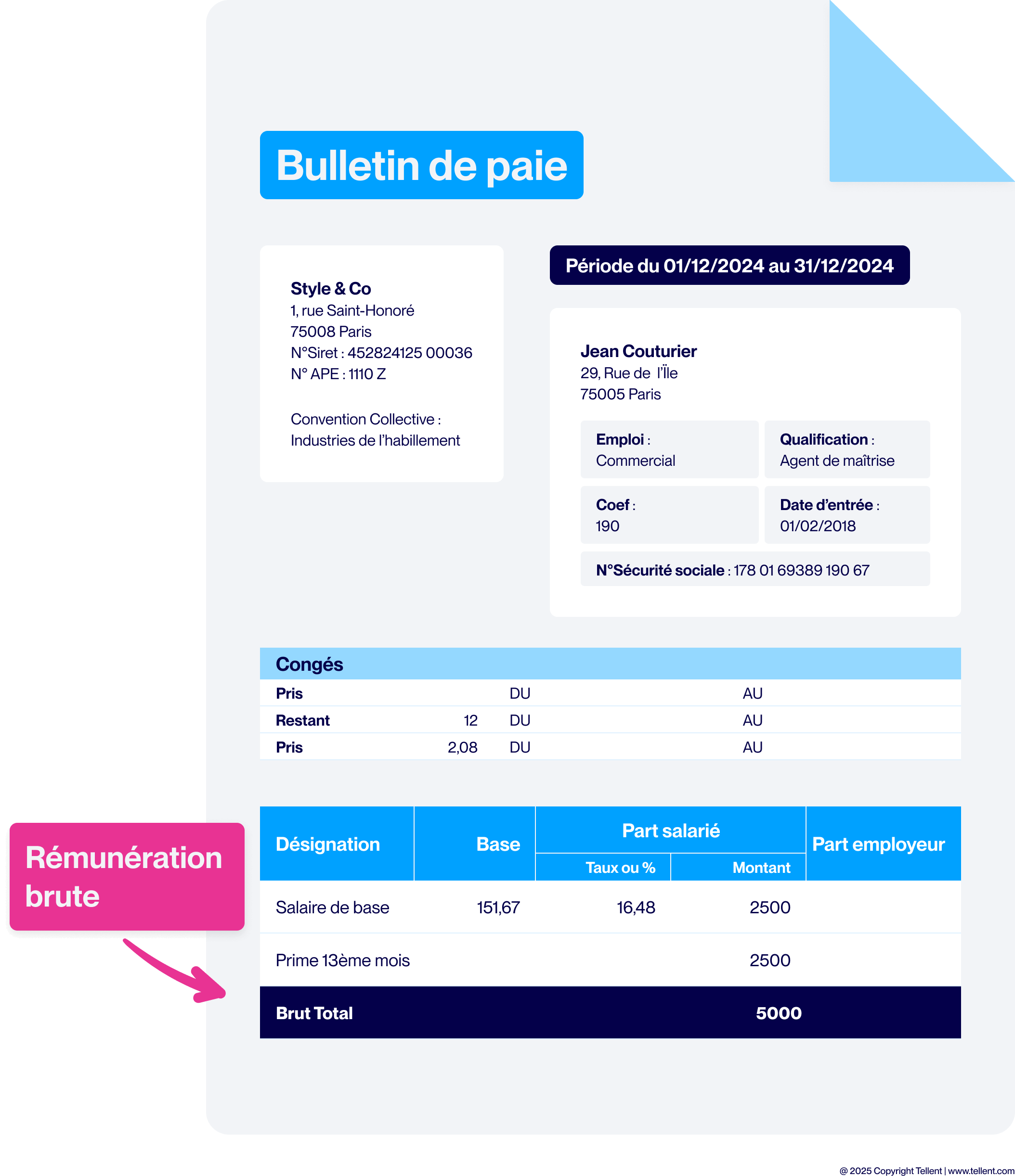 Exemple base de calcul 1ème mois